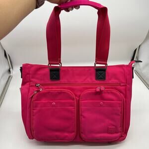IHKWIP Cargo Catchall Tote with Two Crossbody Straps Ruby Berry